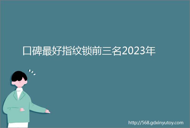 口碑最好指纹锁前三名2023年